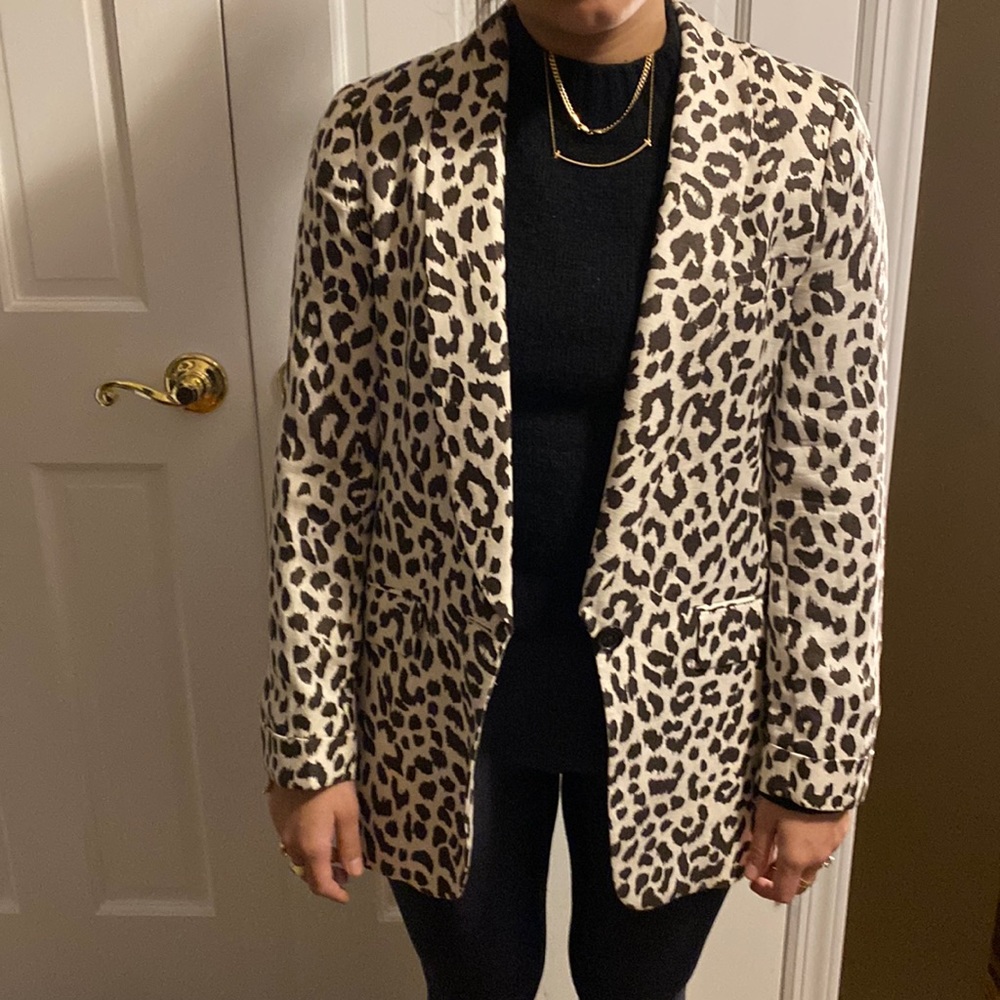 JCrew leopard Blazer